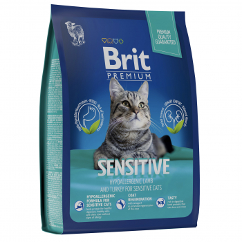 Корм Brit Premium Cat Sensitive с индейкой и ягненком для кошек с чувствительным пищеварением 2кг