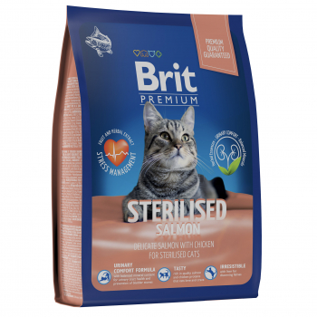 Корм Brit Premium Cat Sterilised Salmon & Chicken с лососем и курицей для стерилизованных кошек 2кг