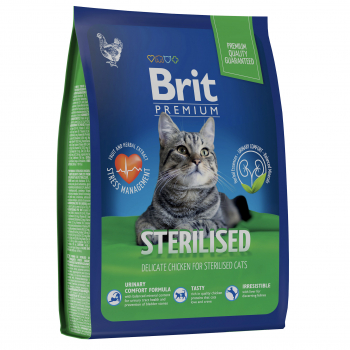 Корм Brit Premium Cat Sterilised Chicken для стерилизованных кошек с курицей 400гр