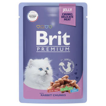 Пауч Brit Premium д/котят кролик в желе 85гр