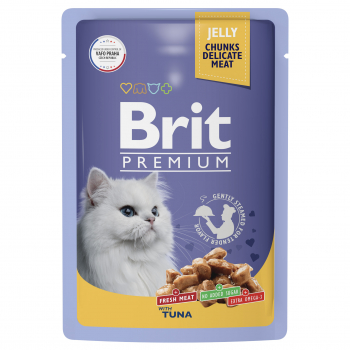 Пауч Brit Premium д/кошек тунец в желе 85гр