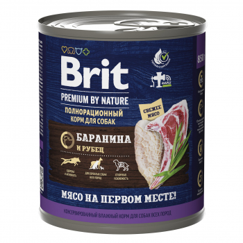 Консервы Brit Premium д/собак баранина рубец 850г