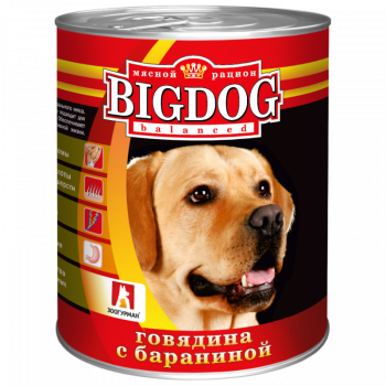 Консервы Зоогурман Big Dog д/собак говядина с бараниной 850гр