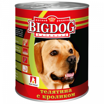 Консервы Зоогурман Big Dog д/собак телятина с кроликом 850гр